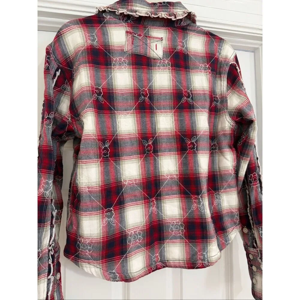 We The Free / Free People Georgia Plaid Embroidered Button Down